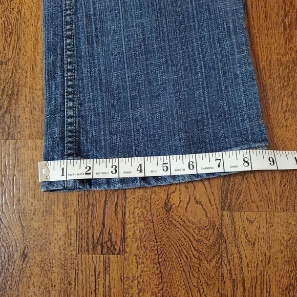 Zana Di Juniors Sz 11 Distressed Boot Cut Denim Blue Jeans - Picture 10 of 10